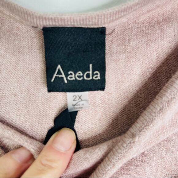 NEW Aedan pink white floral boho cottagecore sweater 2X - Picture 5 of 8